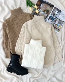 پلیور بافت یقه اسکی 4 رنگ کد 5187