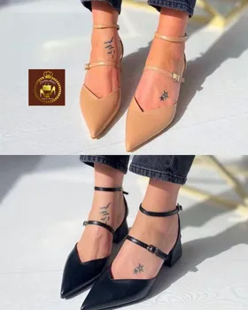 صندل پاشنه‌دار مجلسی زنانه دورمچی نوک تیز F 34
