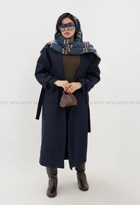 پالتو فوتر 2دکمه یقه ایستاده آستر دار@ کد1004814