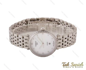 ساعت تیسوت زنانه نگین‌دار نقره ای Tissot-3853-L