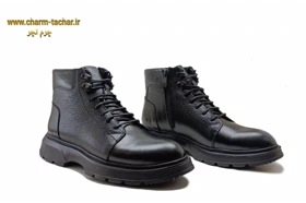 نیم بوت لوفر مردانه بندی بغل زیپ‌دار چرم طبیعی si160
