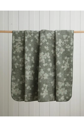 پتو دو نفره English Home مدل Retro Leaf پنبه‌ای - خاکی