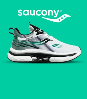 کفش کتانی سفید مشکی سبز Saucony Axon 3 مدل 7401