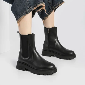 بوت و نیم بوت زنانه و دخترانه مدل بغل کش بغل زیپ رنگ مشکی کد M785