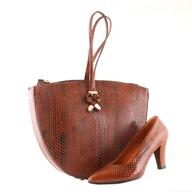 ست کیف و کفش زنانه چرم یلسان مدل گلوریا کد910-ZHAKLIN-MRV