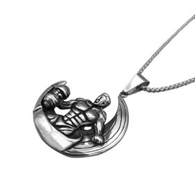 گردنبند استیل فیگور مدل جلو بازو تک دست Moon 78020