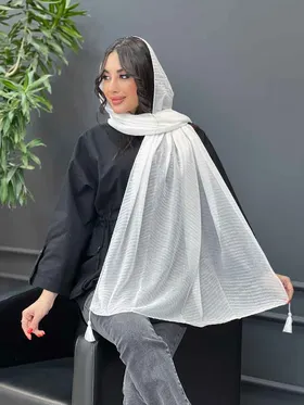 شال پلیسه پایین منگوله‌دار