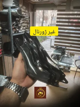 کفش مجلسی طلقی زنانه مشکی و نقره ای