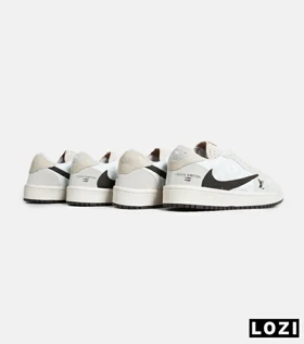 کفش کتانی مردانه و زنانه سفید کرم مشکی NIKE LOUIS VUITTON x travis scott مدل 7016