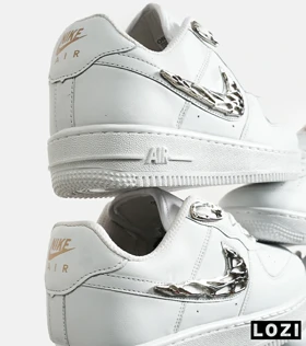 کفش کتانی مردانه و زنانه سفید نایک NIKE AIR FORCE 1.7 lv8 White gold