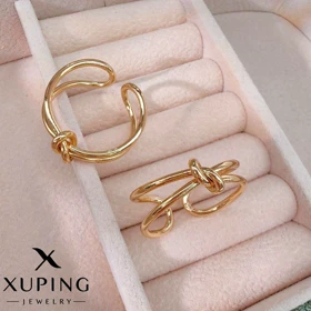 انگشتر گره‌ای طلایی قابل تنظیم زنانه – Xuping