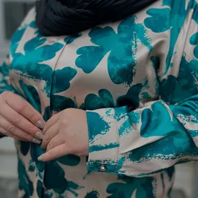 شومیز ساتن ابریشم سایزبزرگ طرح‌دار