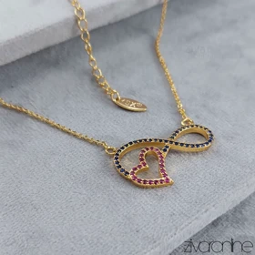 گردنبند زنانه مدل قلب و بی نهایت 50057