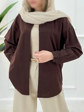 شومیز زنانه تابستانه لینا - شکلاتی