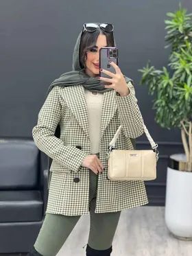 پالتو کتی یقه چرم