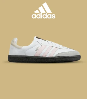 کفش کتانی زنانه سفید صورتی ADIDAS Samba مدل 7304