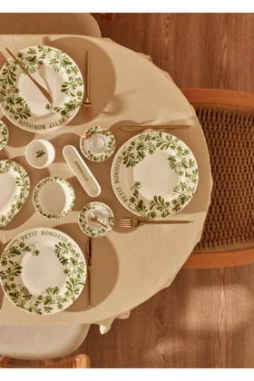 سرویس غذاخوری 6 نفره Bella Maison مدل Petit Bonheur چینی - سبز