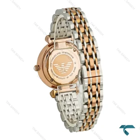 ساعت مچی امپریو آرمانی زنانه دو رنگ رزگلد صفحه طوسی Armani-8002-L