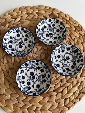 خرما خوری گرد دنی هوم طرح گل آبی / BA13