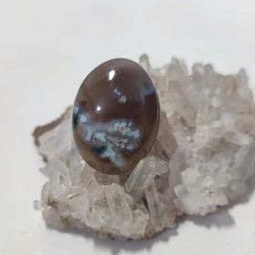 عقیق شجر بهاری با زمینه خرمایی