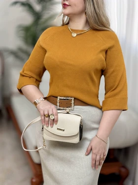 بلوز بافت آستین پاکتی 2261