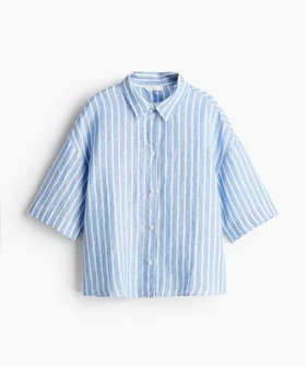 شومیز باکسی لینن راه راه H&M 225