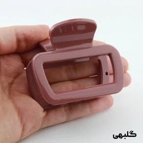 کلیپس دخترانه مدل مربعی ساده کوچک (گلبهی)
