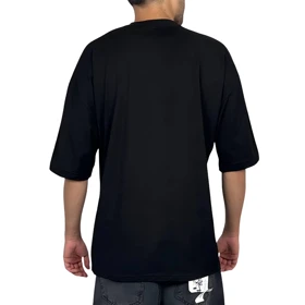 تیشرت آستین کوتاه مردانه مشکی با طرح چاپ پاریس