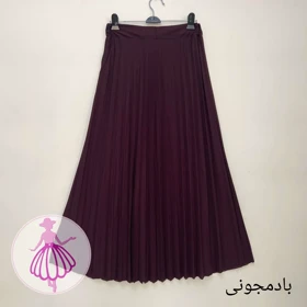 دامن پلیسه کرپ جودون بلند (بادمجونی)