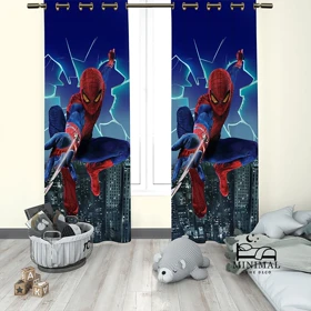 پرده کودک طرح مرد عنکبوتی مدل W5109