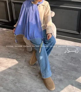 شال ساده پلیسه پائیزه منگوله‌دار
