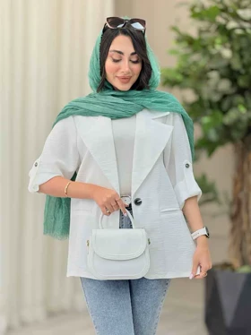 مانتو دو دکمه آستین پاگن پرنا