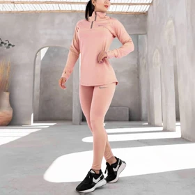 استرج نیم زیپ زنانه نایک مدل SRN-2B1286 صورتی روشن