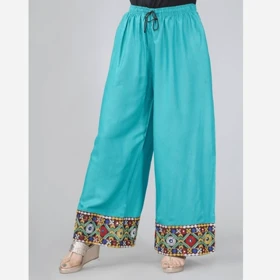 شلوار زنانه نخی هندی سوزن دوزی