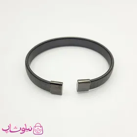 دستبند مردانه مشکی استیل فنری