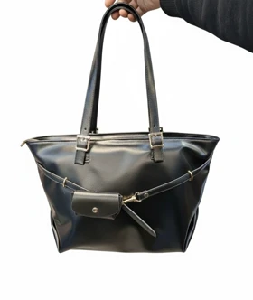 کیف سوییت کمربندی جیب‌دار 3412 (مشکی چرم)