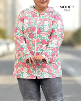هودی زنانه سایز بزرگ طرح گل
