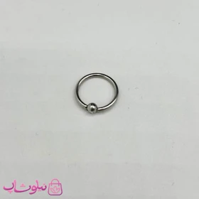 پیرسینگ بینی طرح تک حلقه نقره ای