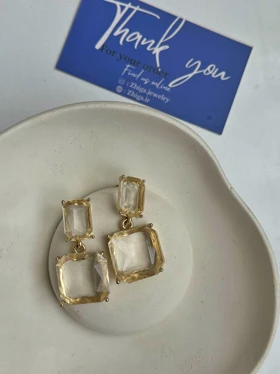 گوشواره مجلسی کریستال سفید