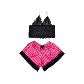 ست نیمتنه گیپور و شلوارک طرح ویکتوریا سکرت 106