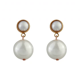 گوشواره زنانه مدل مروارید دو لاین