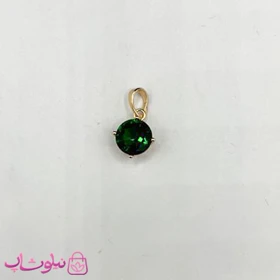 آویز گردنبند زنانه ژوپینگ طرح تک نگین یشم کد 991