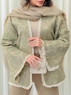 مانتو ژاکارد جلو باز سارگل
