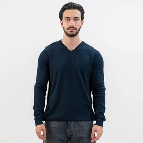 پلیور بافت اسلیم فیت یقه هفت مردانه - 03252357