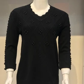 بلوز بافت گپ زنانه ترک مرواریدی