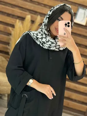 مانتو بابوس جلوبسته جیب حلقه