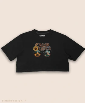 کراپ زنانه طرح کمپ و جنگل نوردی camp life کد 1066