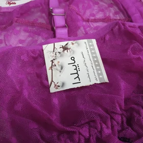 ست شورت و نیم‌تنه زنانه مدل فنردار رنگ بنفش ماییلدا کد 5432-606