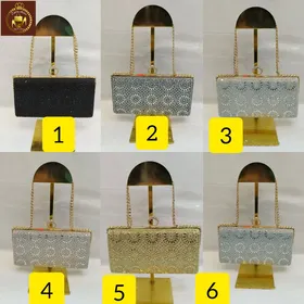 کیف دستی مجلسی نگینی و زنجیری زنانه