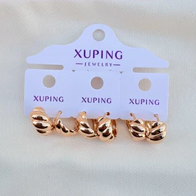 گوشواره حلقه‌ای بافت پیچی ژوپینگ